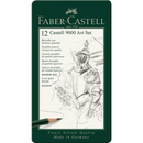Faber-Castell 9000 Art Sketching Graphite Pencils 8B-2H Tin Set 12 119065 - SuperOffice