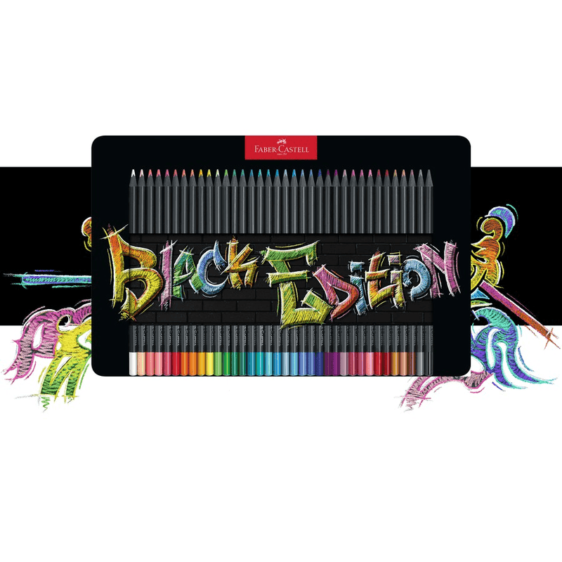 Faber-Castell Black Edition Colour Pencils Tin 36 Pack Set 16-116437 - SuperOffice