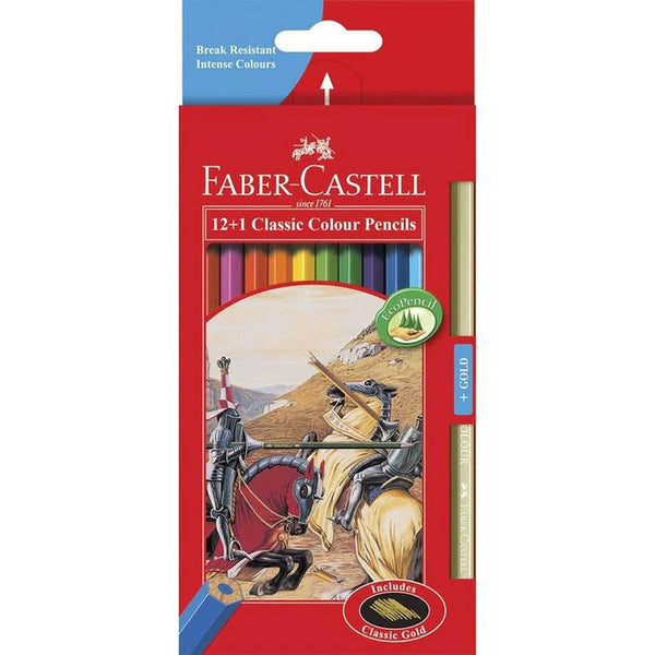 Faber-Castell Classic Colour Pencils Plus Bonus Grip Gold Pencil Pack 12 115852G - SuperOffice