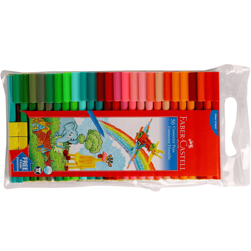 Faber-Castell Connector Markers Pens Assorted Pack 50 153050 - SuperOffice