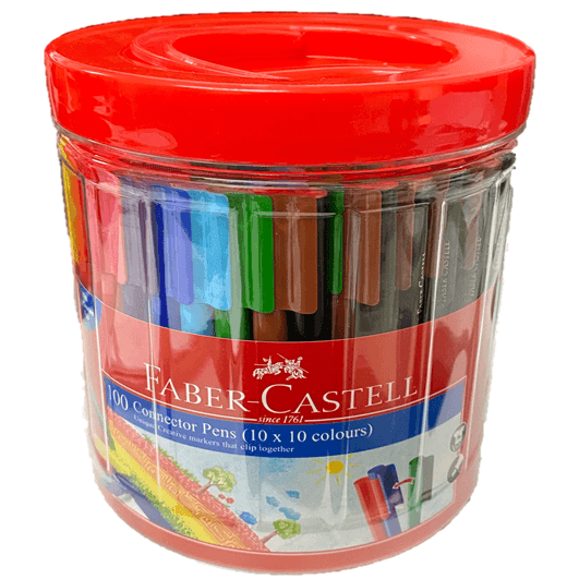 Faber-Castell Connector Pens Assorted Pack 100 11-155541 - SuperOffice