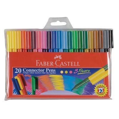 Faber-Castell Connector Pens Assorted Wallet 20 11200A - SuperOffice