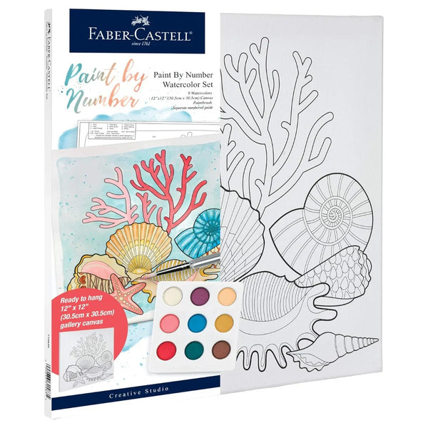 Faber-Castell Creative Studio Paint by Numbers Coastal Watercolour Set 18-770635 - SuperOffice