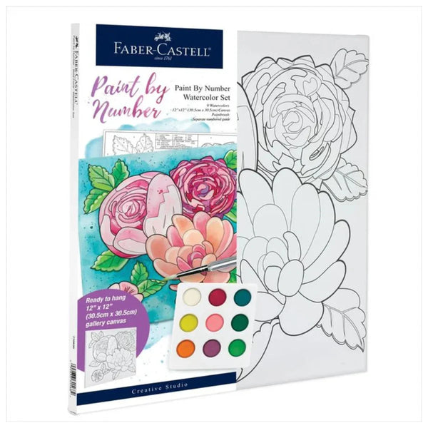 Faber-Castell Creative Studio Paint by Numbers Floral Watercolour Set 18-770630 - SuperOffice