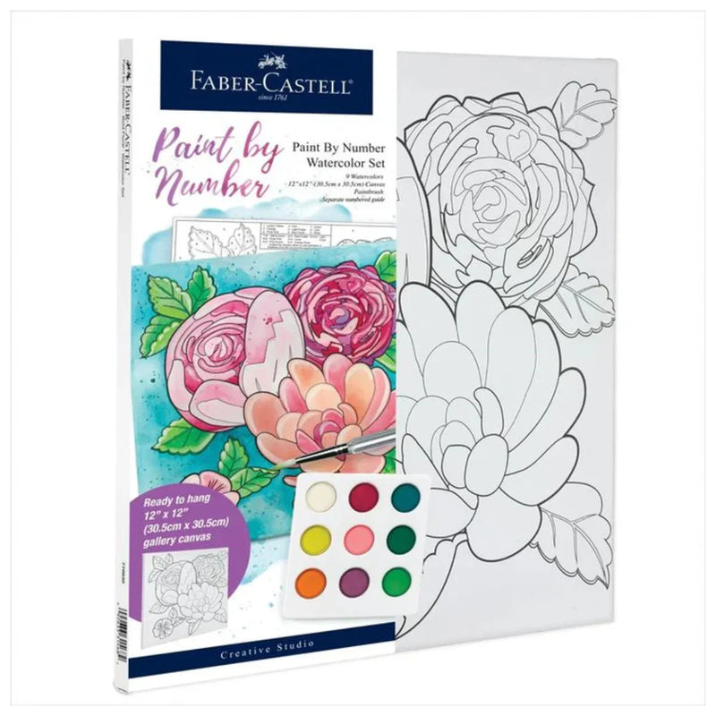 Faber-Castell Creative Studio Paint by Numbers Floral Watercolour Set 18-770630 - SuperOffice