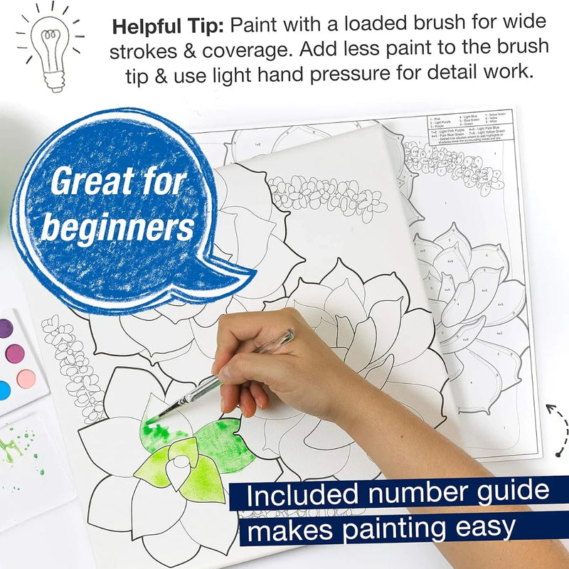 Faber-Castell Creative Studio Paint by Numbers Succulents Watercolour Set 18-770633 - SuperOffice
