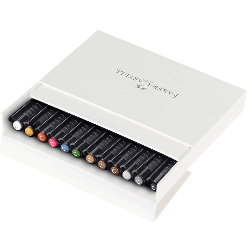 Faber-Castell Creative Studio Pitt Artist Pens Calligraphy Studio Box 12 Assorted Colours 54-167512 - SuperOffice