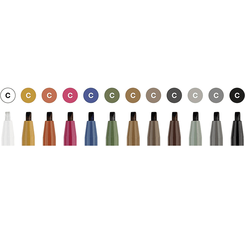 Faber-Castell Creative Studio Pitt Artist Pens Calligraphy Studio Box 12 Assorted Colours 54-167512 - SuperOffice