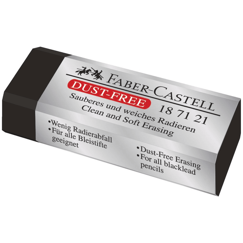 Faber-Castell Dust Free Erasers Rubber Black Pack 4 82-187121 (4 Pack) - SuperOffice