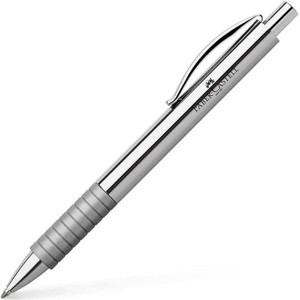 Faber-Castell Essentio Metal Ballpoint Pen Polished Shiny Chrome Retractable 19-148471 - SuperOffice
