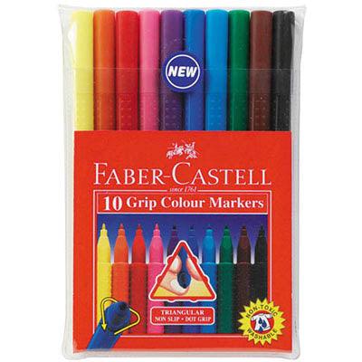 Faber-Castell Grip Triangular Colour Markers Assorted Wallet 10 5031046 - SuperOffice