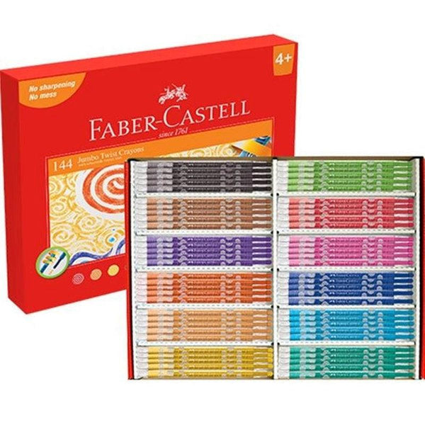 Faber-Castell Jumbo Twistable Crayons Assorted Colours Class Pack 144 Twist 21-010131 - SuperOffice
