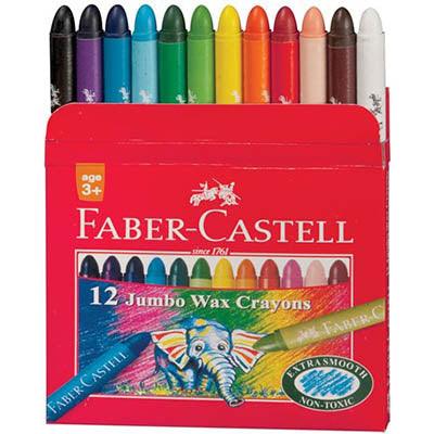Faber-Castell Jumbo Wax Crayons Assorted Box 12 21120037 - SuperOffice