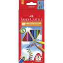Faber-Castell Junior Triangular Coloured Pencils Assorted Pack 10 16116260 - SuperOffice