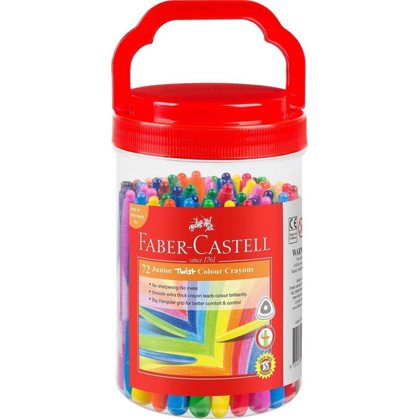 Faber-Castell Junior Twist Crayons Assorted Colours Classpack 72 Box Pack Kids 21-010090 - SuperOffice