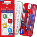 Faber-Castell MathMate Geometry Set Compass Ruler Protractor Stencil Tin Box 72-167310 - SuperOffice