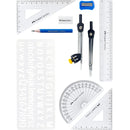 Faber-Castell MathMate Geometry Set Compass Ruler Protractor Stencil Tin Box 72-167310 - SuperOffice