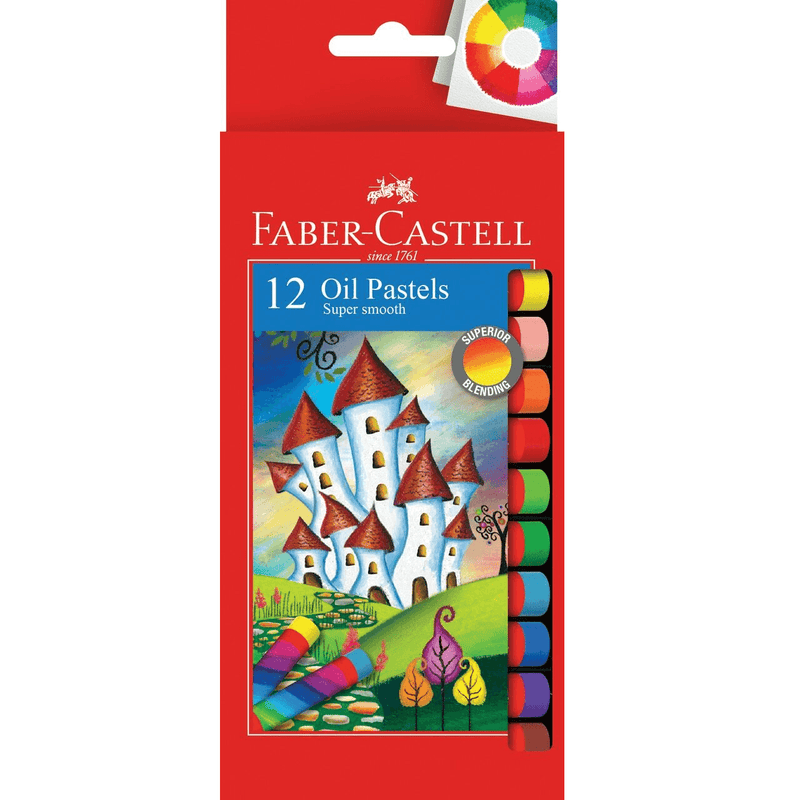Faber-Castell Oil Pastels Assorted Pack 12 21-010108 - SuperOffice