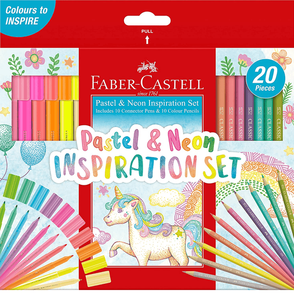 Faber-Castell Pastel Neon Markers Pencils Inspiration Set Box 20pc 63-155035 - SuperOffice