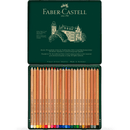 Faber-Castell Pitt Pastel Colour Pencils Tin 24 Set Coloured Professional 27-112124 - SuperOffice