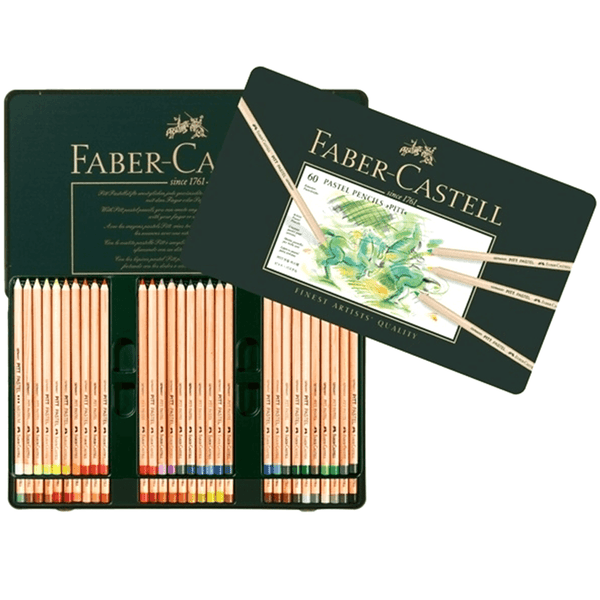 Faber-Castell Pitt Pastel Colour Pencils Tin 60 Set Coloured Professional 27-112160 - SuperOffice