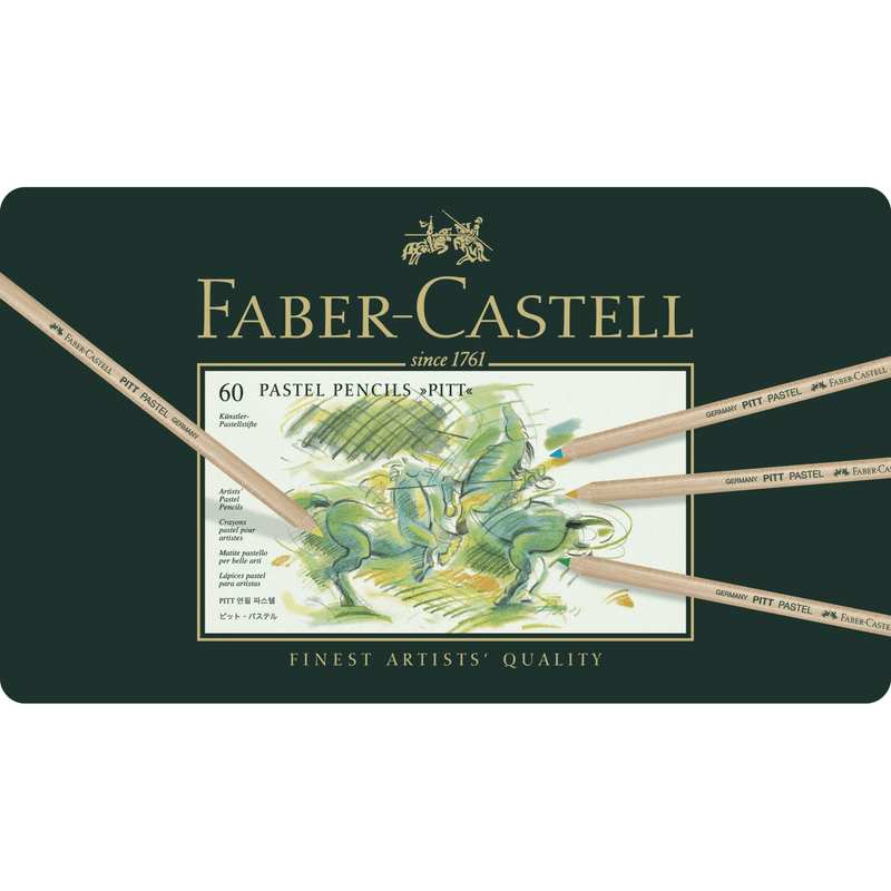 Faber-Castell Pitt Pastel Colour Pencils Tin 60 Set Coloured Professional 27-112160 - SuperOffice