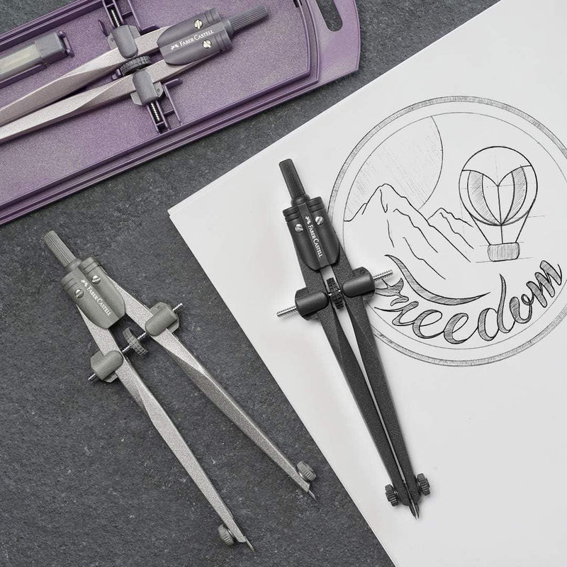 Faber-Castell Quick Set Premium Compass Black Stone Technical Drawing 74-174530 - SuperOffice