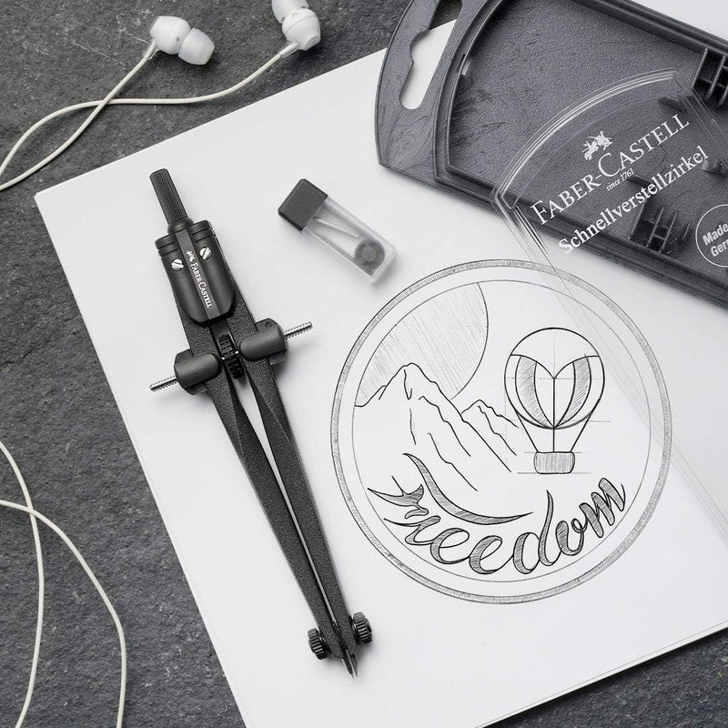 Faber-Castell Quick Set Premium Compass Black Stone Technical Drawing 74-174530 - SuperOffice