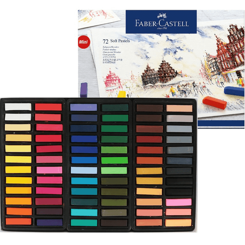 Faber-Castell Soft Pastels 72 Pack Assorted Colours Creative Studio Mini Crayons 27-128272 - SuperOffice