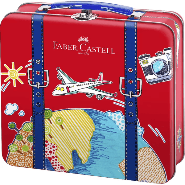 Faber-Castell Travel Connector Pens 40 Pack Tin Carrying Case Colouring Book Set 63-155535 - SuperOffice