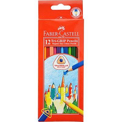 Faber-Castell Tri-Grip Triangular Coloured Pencils Assorted Pack 12 16115853 - SuperOffice