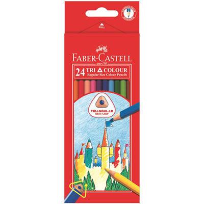 Faber-Castell Tri-Grip Triangular Coloured Pencils Assorted Pack 24 16115855 - SuperOffice