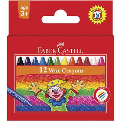 Faber-Castell Wax Crayons Assorted Box 12 21-120052 - SuperOffice