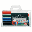 Faber-Castell Whiteboard Markers Bullet Tip 2mm Assorted Colours Wallet 4 67-1592044 - SuperOffice