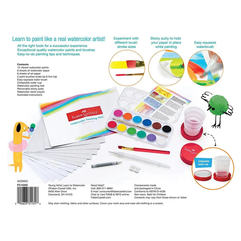 Faber-Castell Young Artist Learn to Watercolour Set Pack of 20 63-14332 - SuperOffice
