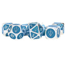 FanRoll by Metallic Dice Games MDG Tales of the Valiant Metal Dice Set Silver w/ Light Blue Enamel Accessories 687700234821 - SuperOffice