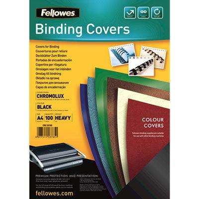 Fellowes Binding Cover A4 Glass Black Pack 100 5378504 - SuperOffice