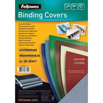 Fellowes Binding Cover Leathergrain A4 230Gsm Wedgewood Blue Pack 100 5371401 - SuperOffice