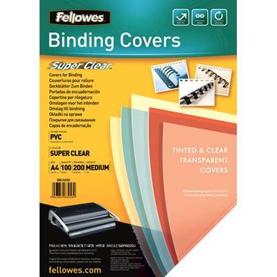 Fellowes Binding Cover Pvc A4 200 Micron Clear Pack 100 5376102 - SuperOffice