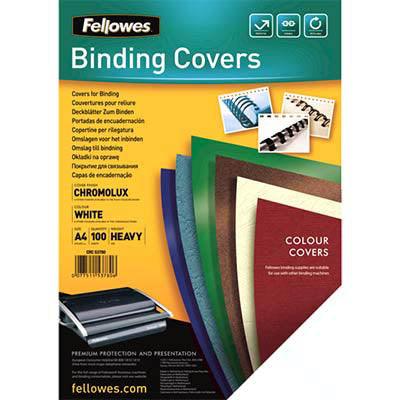 Fellowes Binding Cover Pvc Gloss A4 240 Micron Gloss White Pack 100 5378006 - SuperOffice