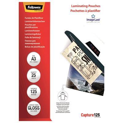 Fellowes Imagelast Laminating Pouch Gloss 125 Micron A3 Clear Pack 25 5396501 - SuperOffice