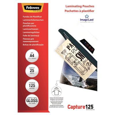 Fellowes Imagelast Laminating Pouch Gloss 125 Micron A4 Clear Pack 25 5396301 - SuperOffice