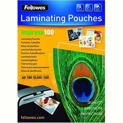 Fellowes Impress Laminating Pouch Gloss 100 Micron A5 Clear Pack 100 5351002 - SuperOffice