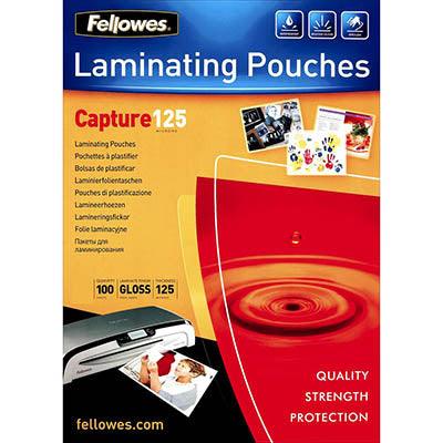 Fellowes Laminating Pouch Gloss 125 Micron 64 X 108Mm Clear Pack 100 53090 - SuperOffice
