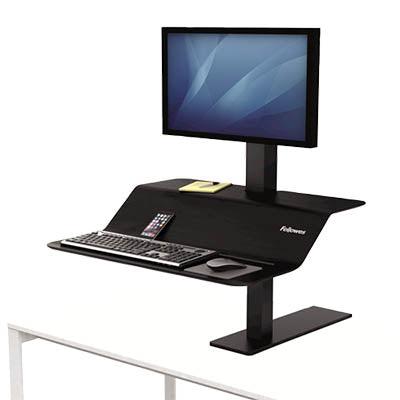 Fellowes Lotus Ve Sit Stand Workstation Single Monitor Black 8080101 - SuperOffice