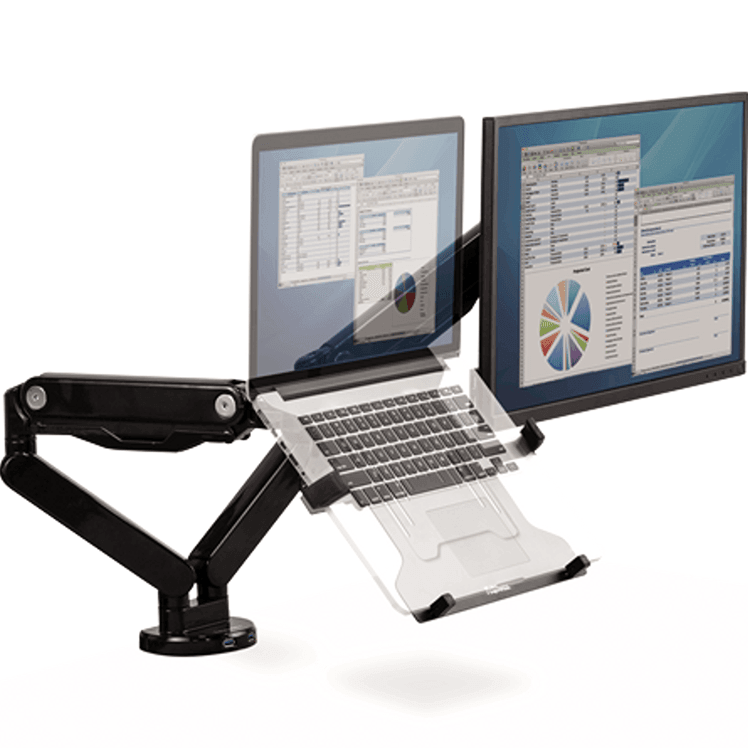 Fellowes Monitor Arm Laptop Stand Holder Accessory Black 8044101 - SuperOffice