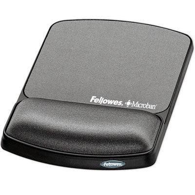 Fellowes Mouse Pad And Wrist Rest Microban Polystyrene Gel Lycra Graphite 9175101 - SuperOffice