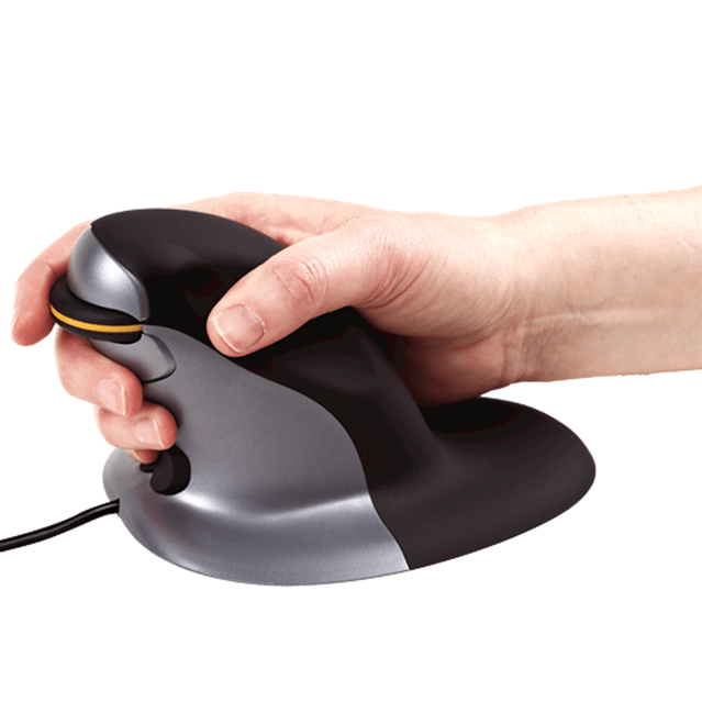 Fellowes Penguin Ambidextrous Vertical Mouse Wired Small Black/Grey 9894801 - SuperOffice