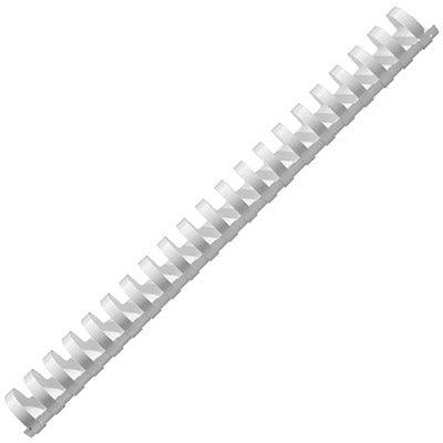 Fellowes Plastic Binding Combs Round 21 Loop 25Mm A4 White Pack 50 5348204 - SuperOffice