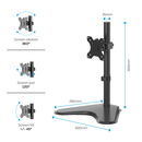 Fellowes Professional Series Freestanding Single Monitor Arm Black 8049601 - SuperOffice